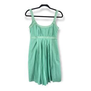 Calvin Klein Women's Sleeveless Seafoam Green Dress with Pleats Size 4